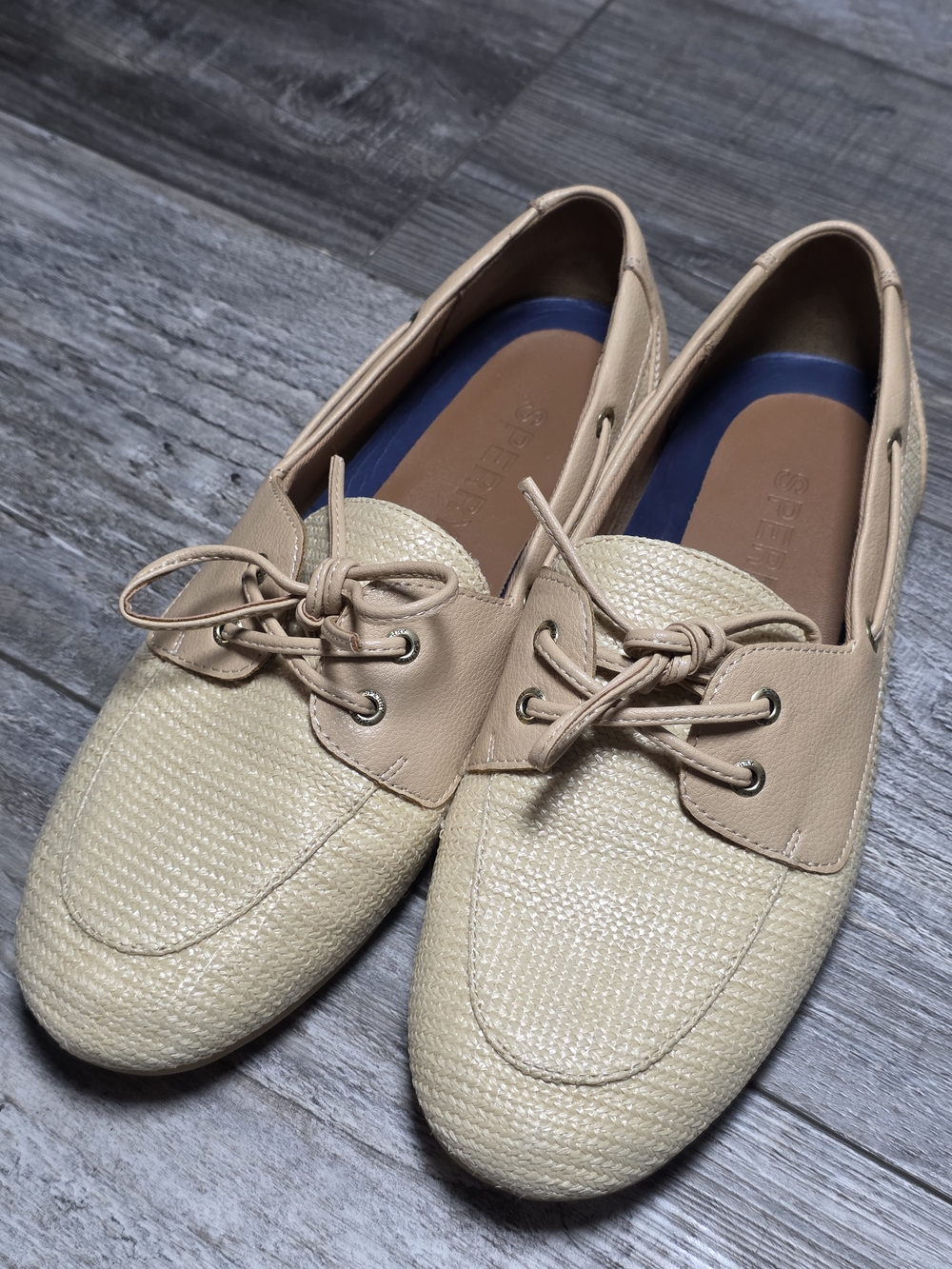 Sperry Women's Mila Raffia Woven Slim Flat Boat Shoes Sz 9.5 *READ